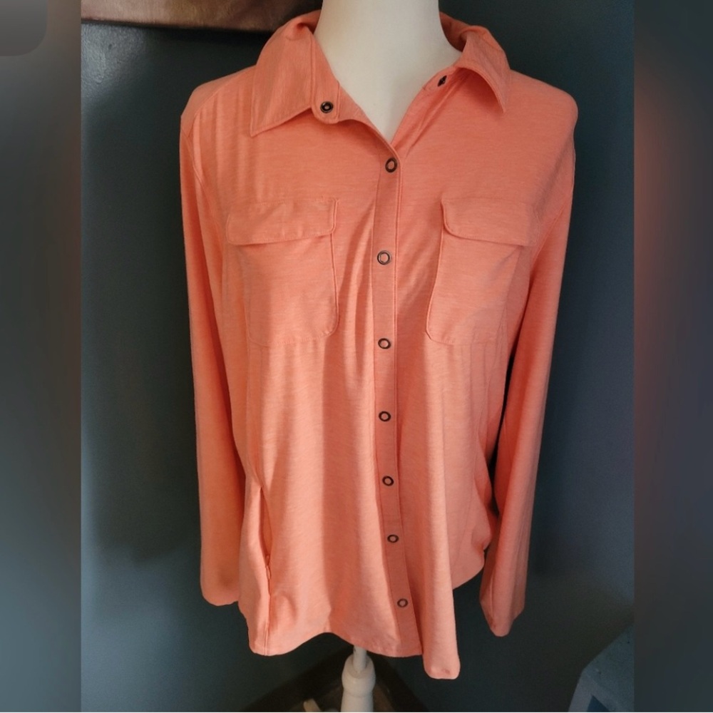 * DONATING SOON * Duluth Trading Co Orange Relaxed Fit Casual Shirt